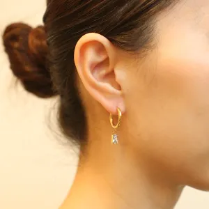 Square Drop Hoop Earrings