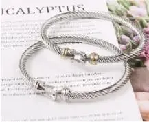 Stainless Steel Twisted Cable Hook Bracelet