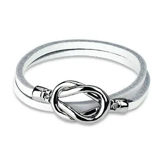 Steel Knot Leather Loop Bracelet