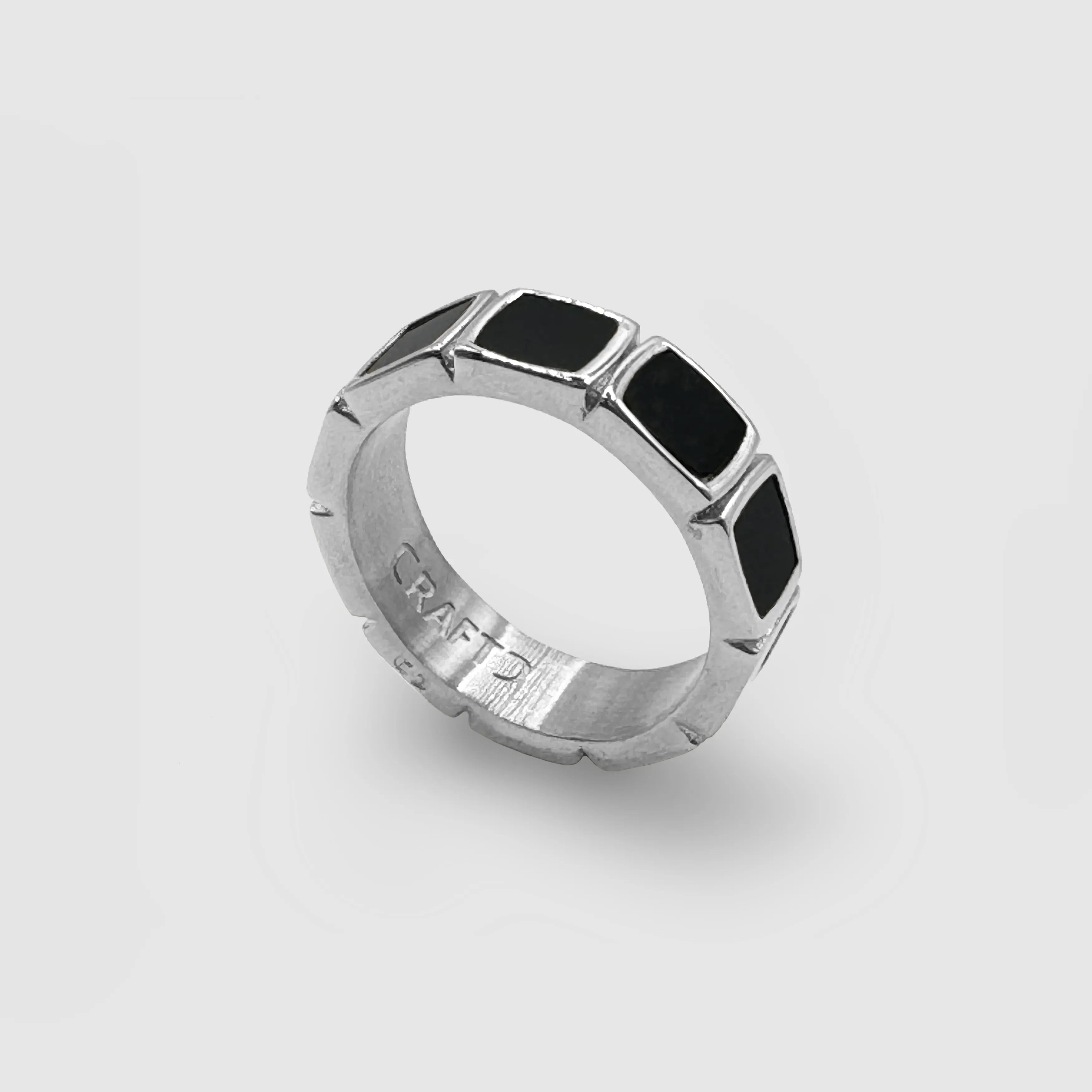 Stone Band Ring (Silver)