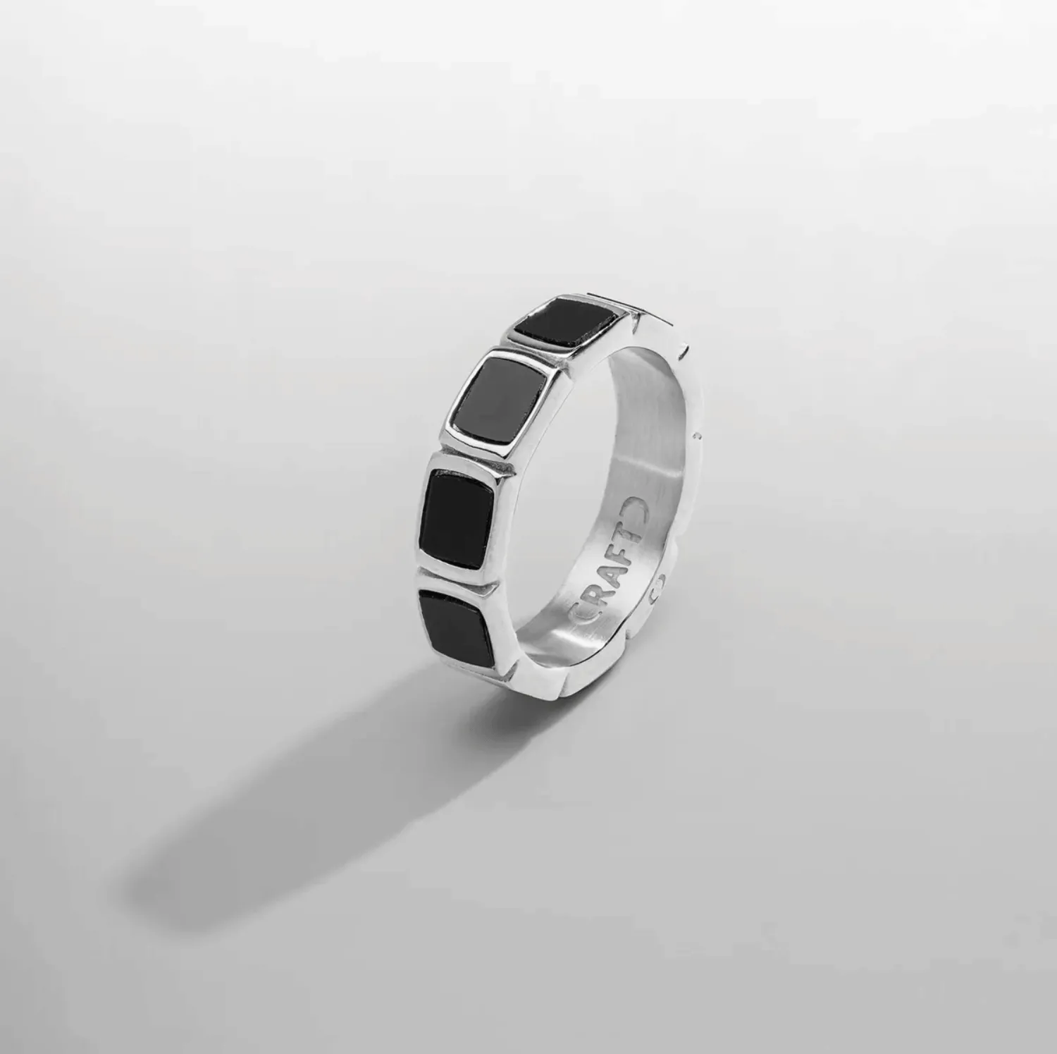 Stone Band Ring (Silver)