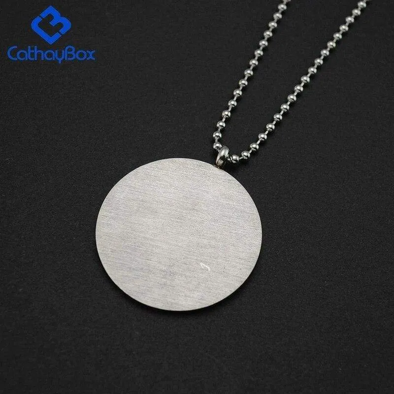 Taoism Yin Yang Chinese Taichi Pendant Necklace for Men Women Black Enamel Stainless Steel Fashion Trendy Jewelry 24"