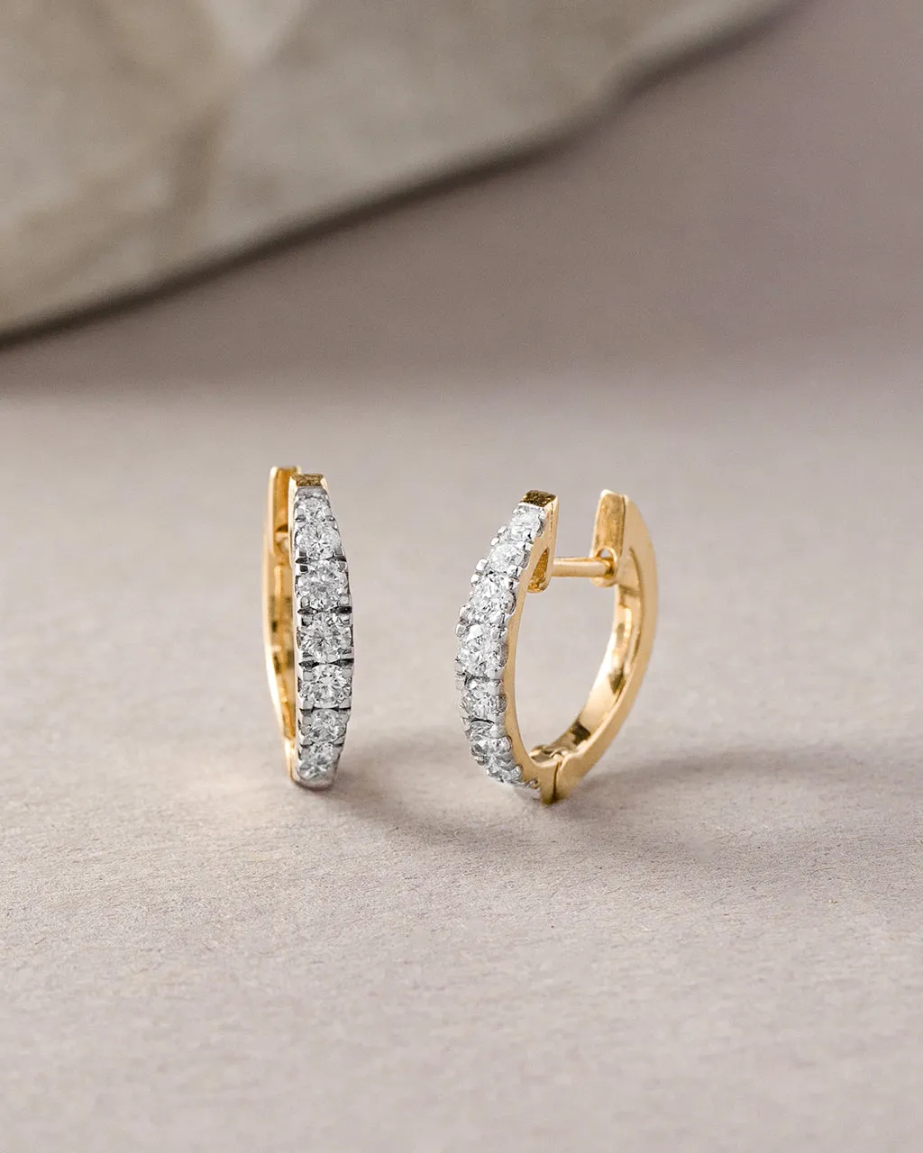 Tapered Classic Diamond Hoops