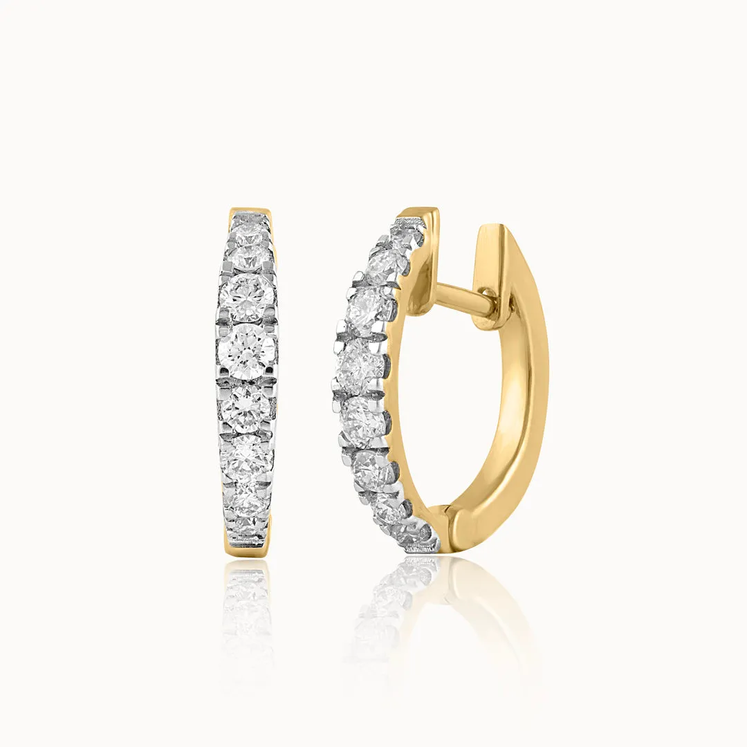 Tapered Classic Diamond Hoops