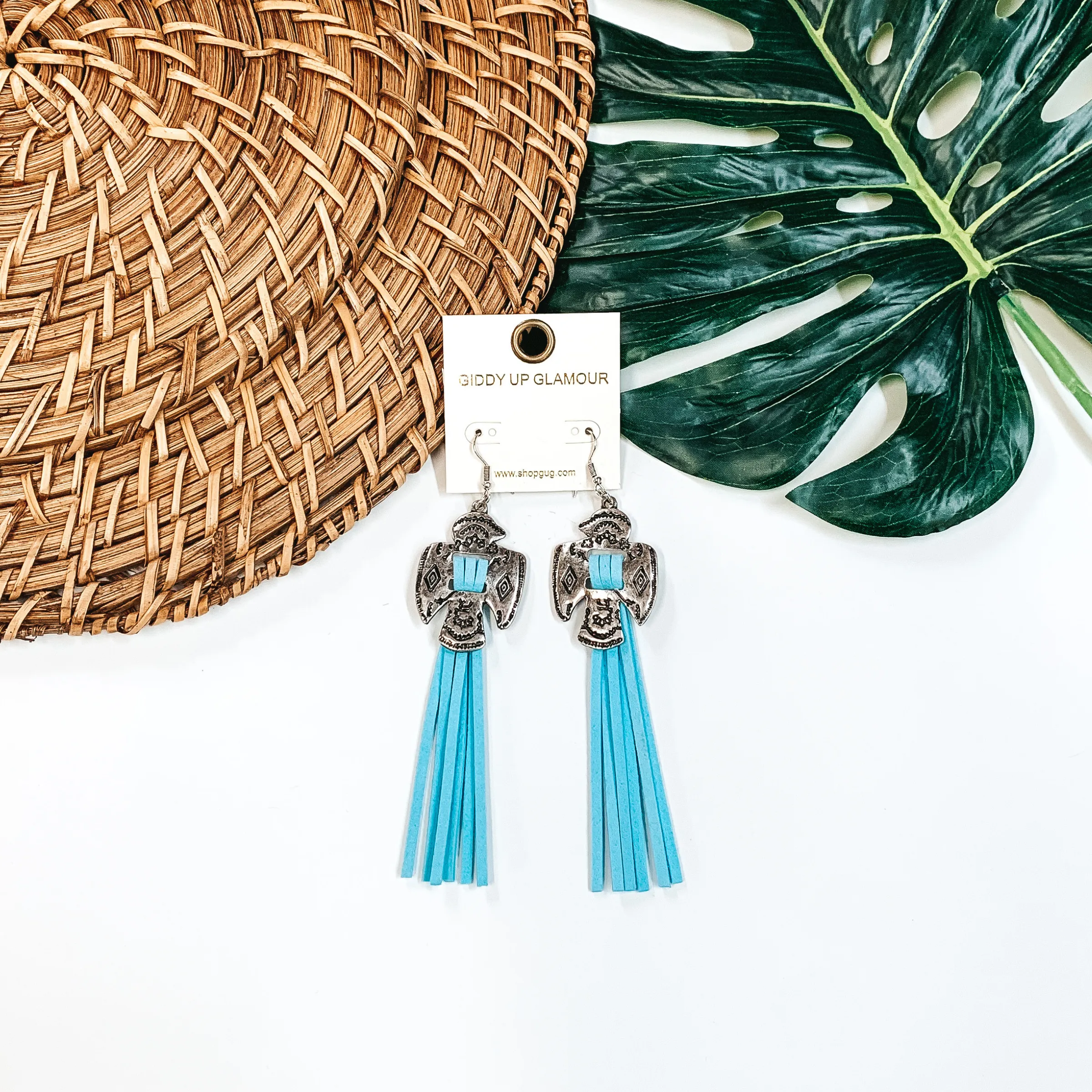 Thunderbird Tassel Earrings in Turquoise