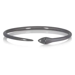 Tiger Snake Bangle with Grey Diamonds