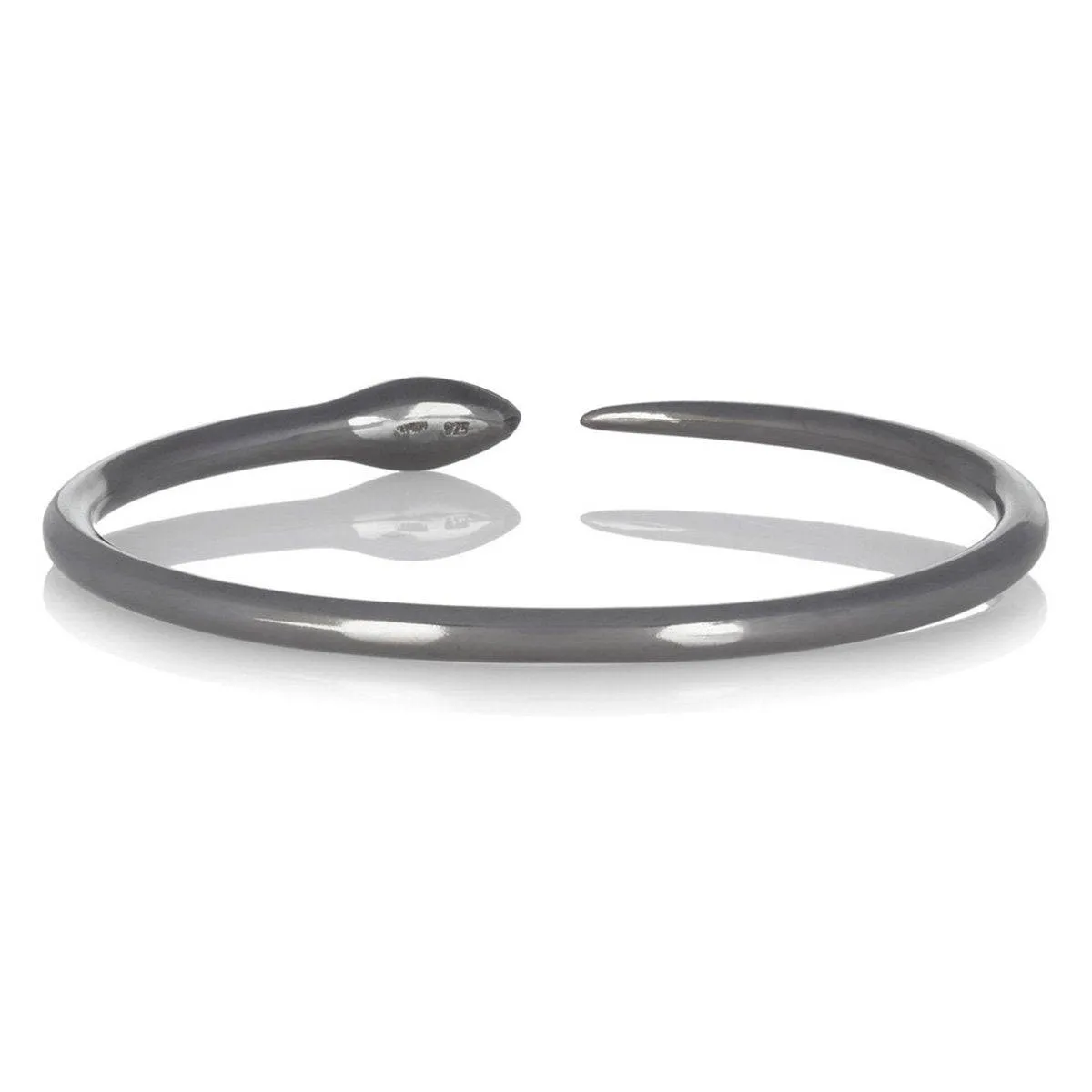 Tiger Snake Bangle with Grey Diamonds