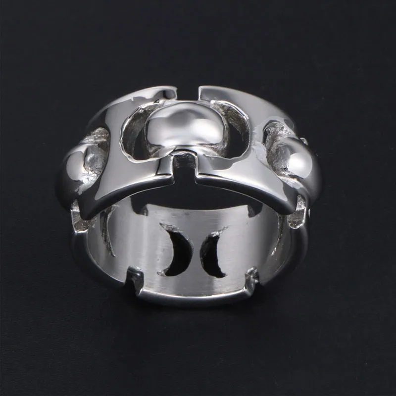 Titanium Steel Interlocking Rings for Couples - Stylish Versatile Jewelry for Men