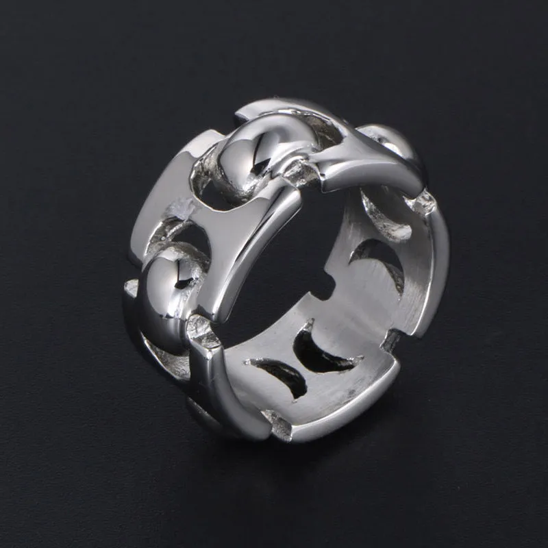 Titanium Steel Interlocking Rings for Couples - Stylish Versatile Jewelry for Men