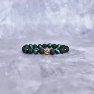 Trinity Magic - Green Tiger's Eye & Lava Bracelets