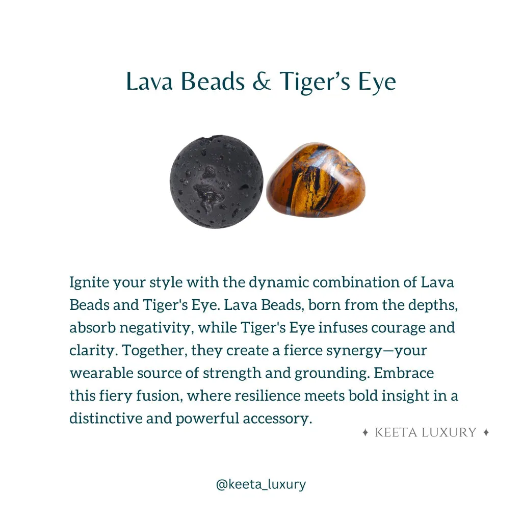 Trinity Magic - Green Tiger's Eye & Lava Bracelets