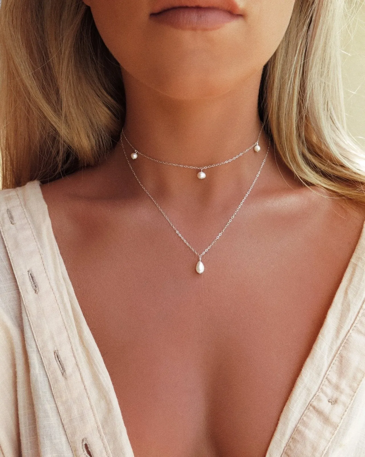 Triple Freshwater Pearl Necklace