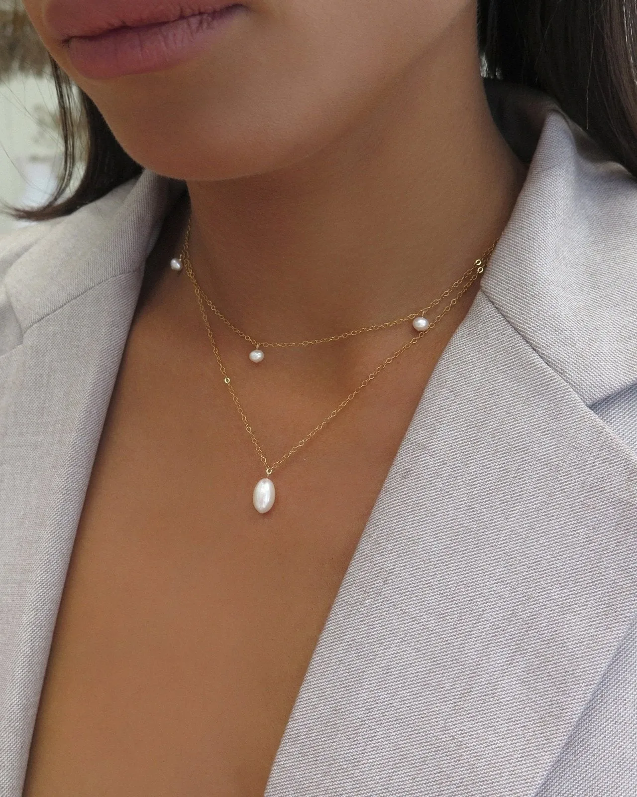 Triple Freshwater Pearl Necklace