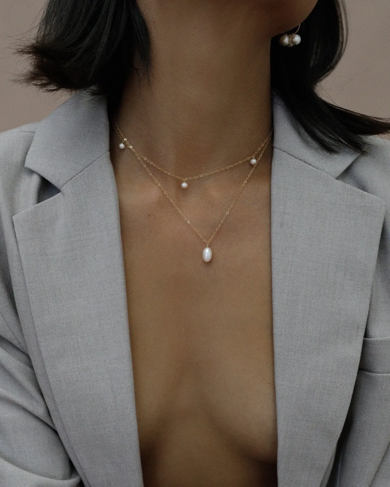 Triple Freshwater Pearl Necklace