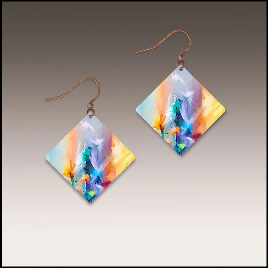 Watercolor Square Earrings