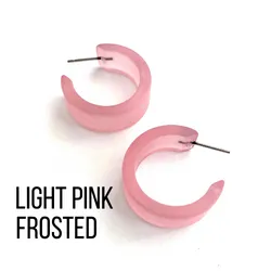 Wide Classic Frosted Hoop Earrings - Clara