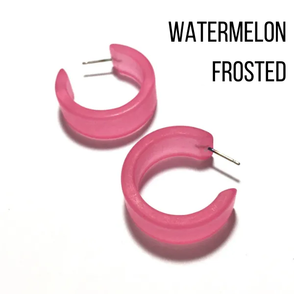 Wide Classic Frosted Hoop Earrings - Clara