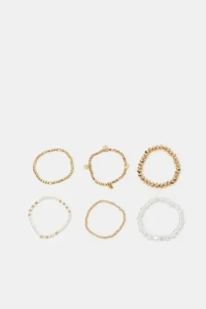 Women Assorted Embellished Bracelets Set (6 Piece)