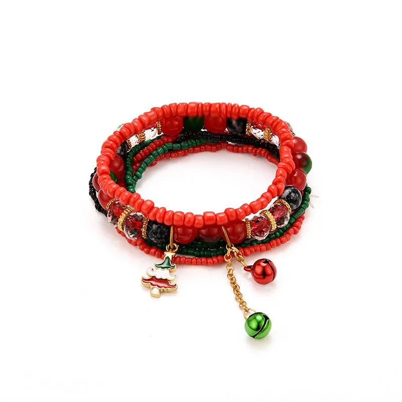 Women's Christmas Themed Pendant Charm Bracelet