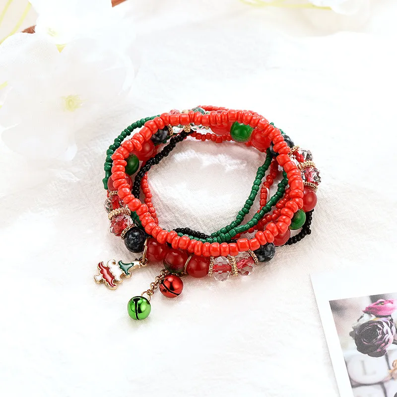 Women's Christmas Themed Pendant Charm Bracelet