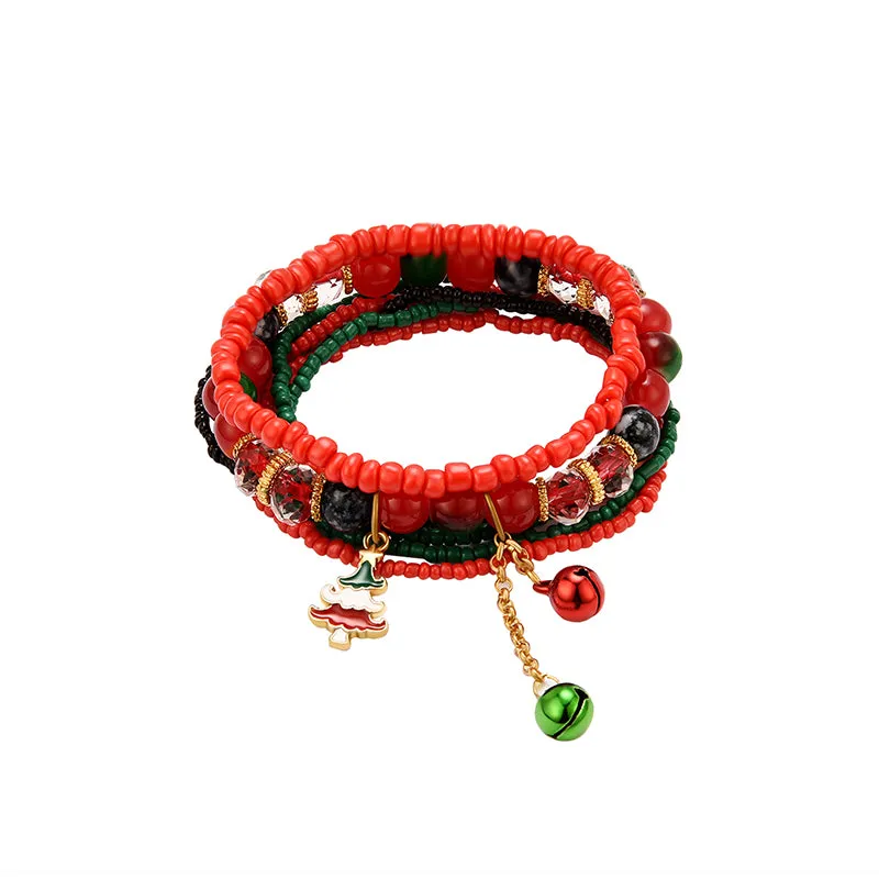 Women's Christmas Themed Pendant Charm Bracelet