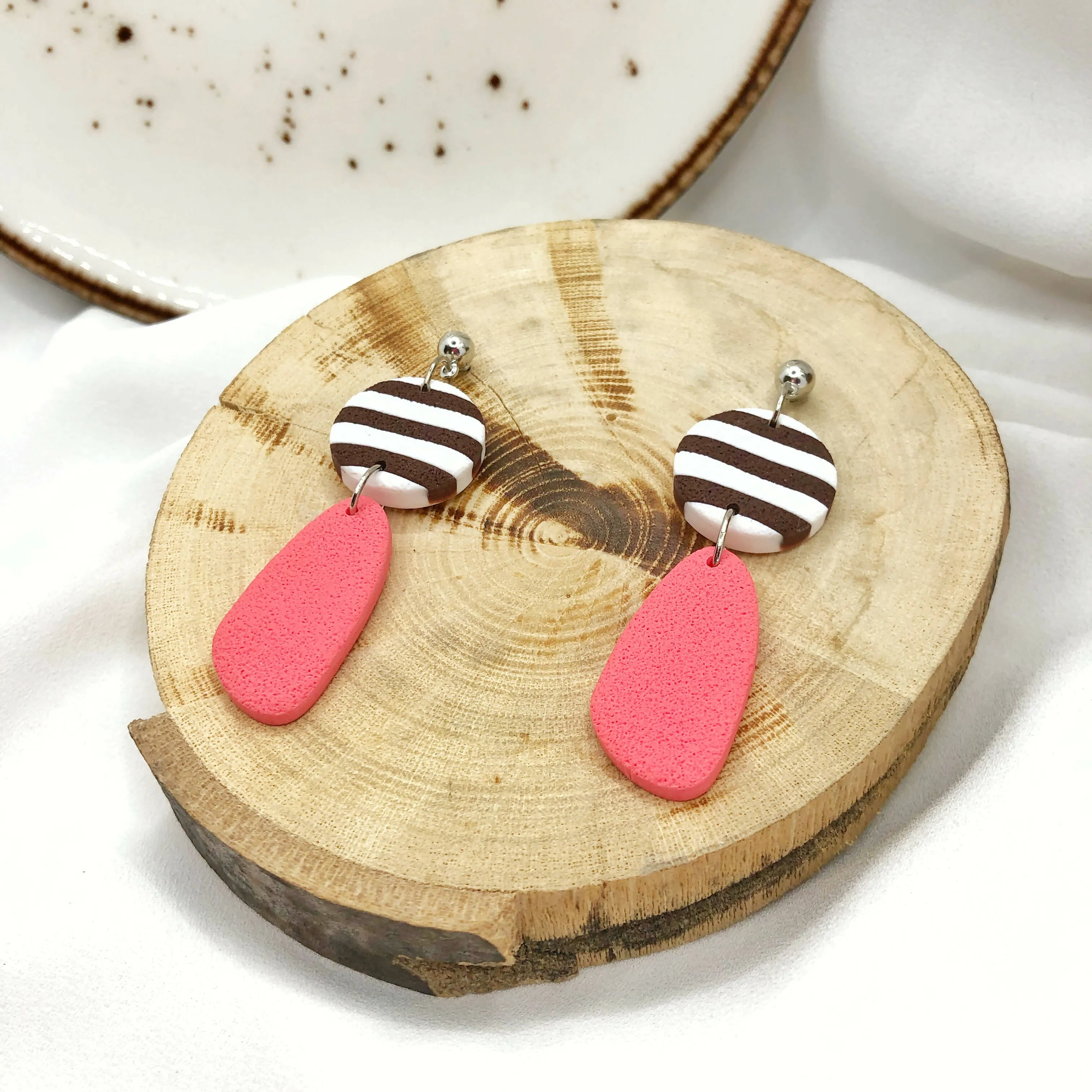 Women's Stylish Earrings, Hand Crafted Polymer Clay Earrings, Nickel Free Women's Earrings