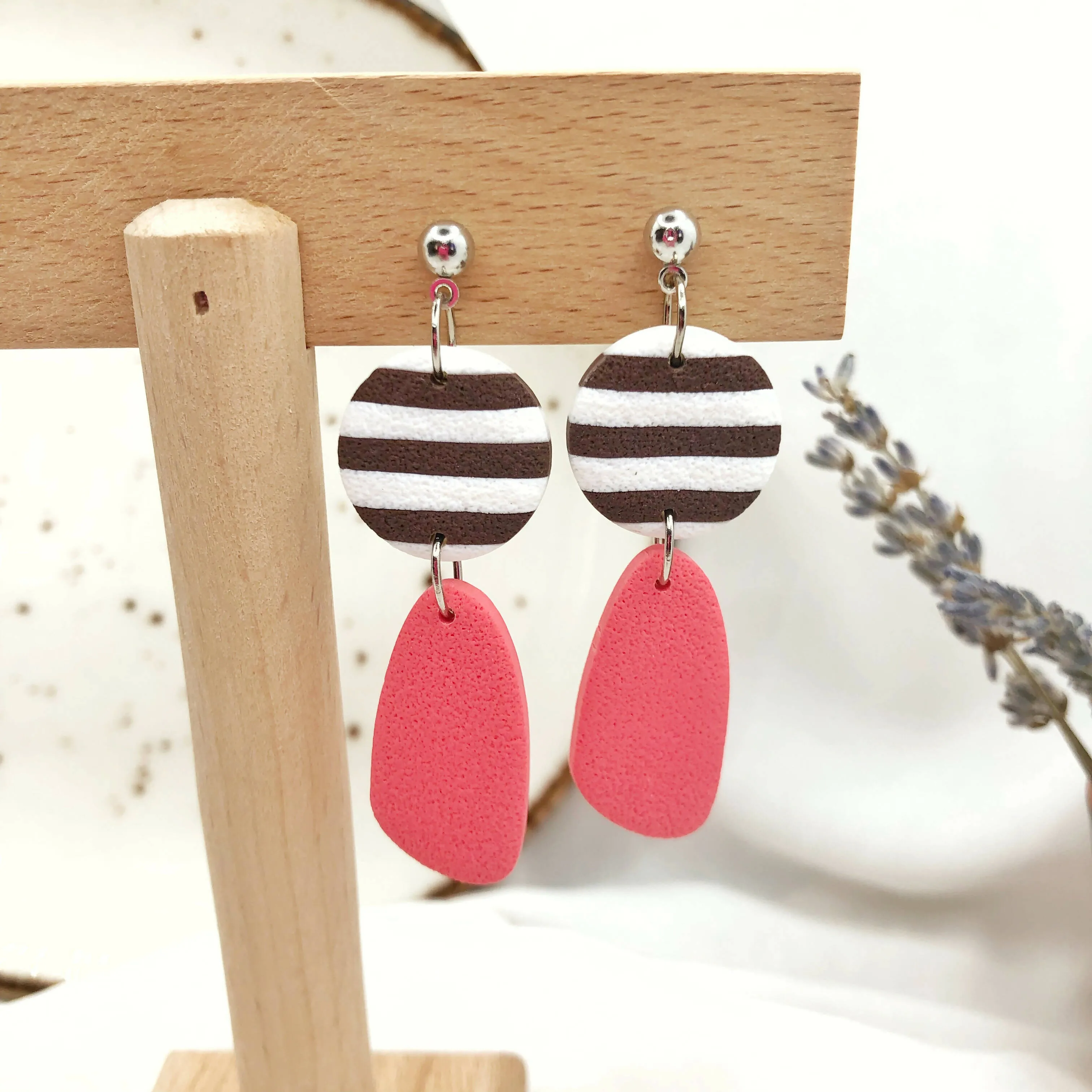 Women's Stylish Earrings, Hand Crafted Polymer Clay Earrings, Nickel Free Women's Earrings