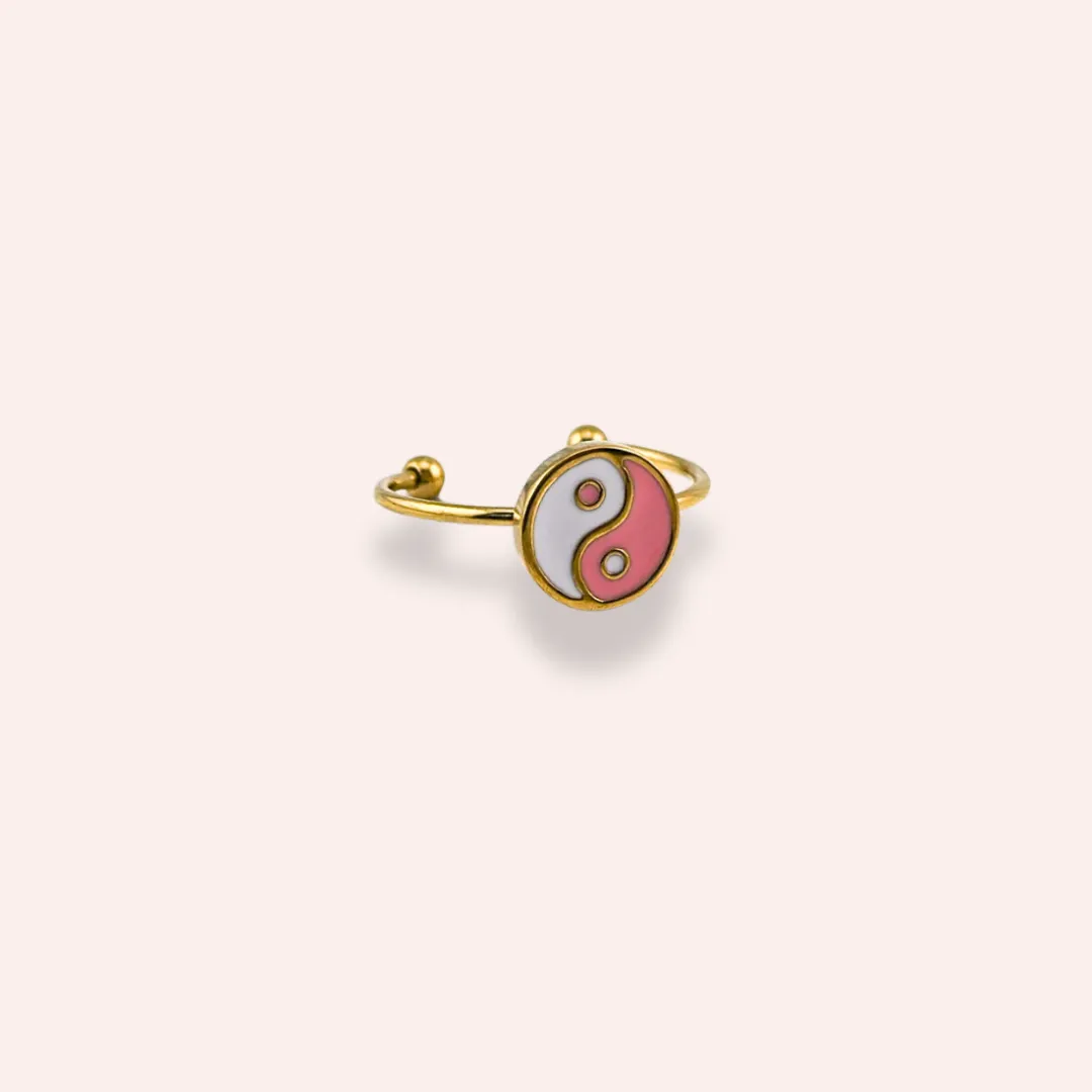 Yin Yang Pink adjustable ring